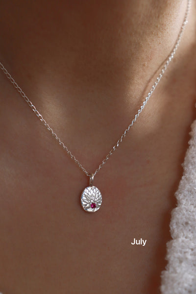 Birthflower & birthstone necklace