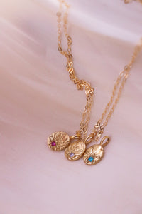 Birthflower & birthstone necklace