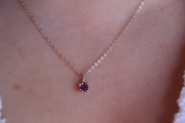 February Amethyst Birthstone necklace