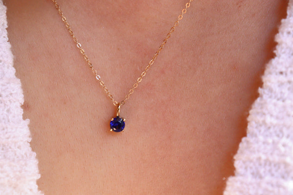 September Sapphire Birthstone necklace