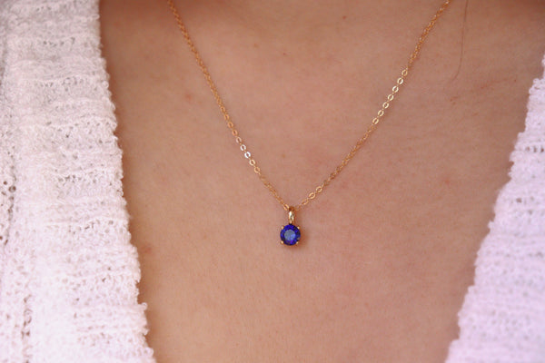 September Sapphire Birthstone necklace