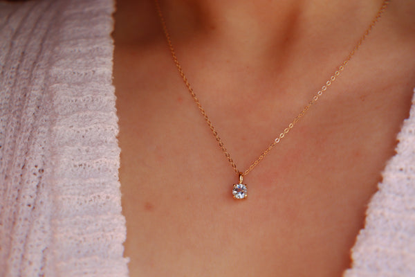 March Blue Topaz Birthstone necklace