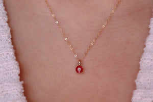 July Ruby Birthstone necklace