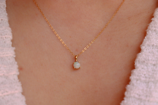 October Opal Birthstone necklace