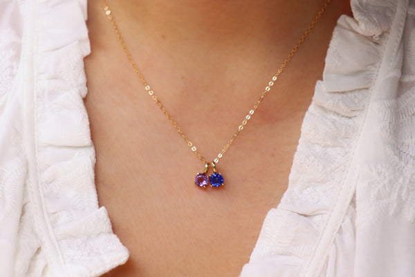 September Sapphire Birthstone necklace