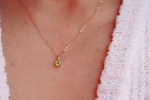 August Peridot Birthstone Necklace