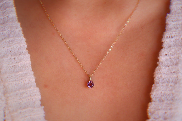 February Amethyst Birthstone necklace