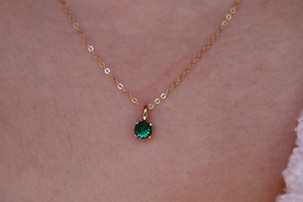 May Emerald Birthstone necklace