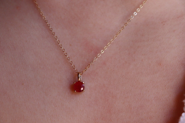 July Ruby Birthstone necklace