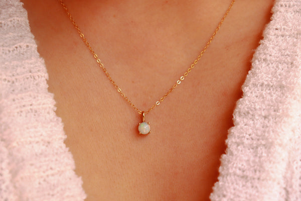 October Opal Birthstone necklace