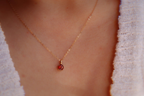 January Garnet Birthstone necklace