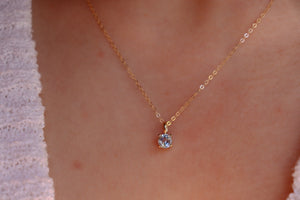 March Blue Topaz Birthstone necklace