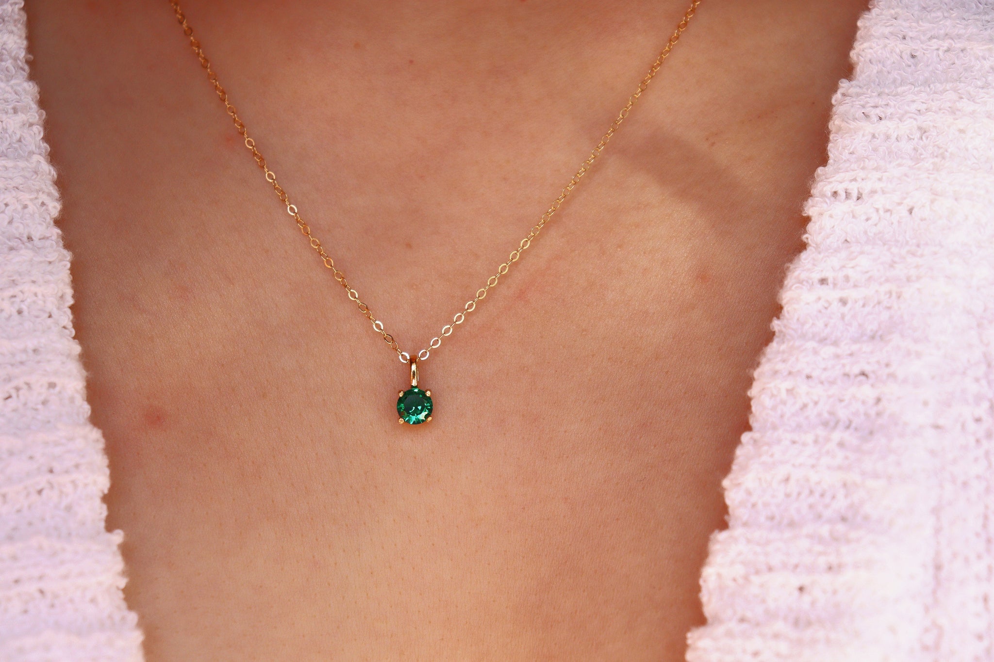 May Emerald Birthstone necklace