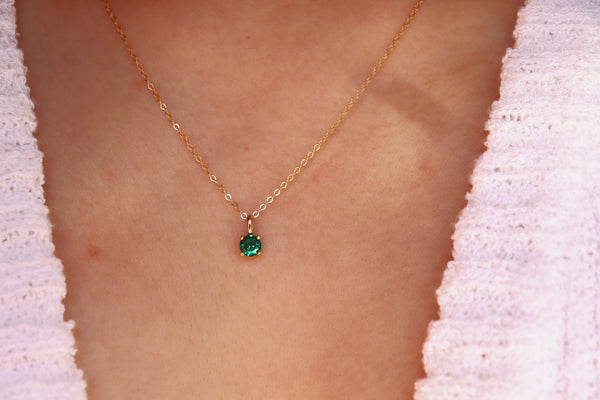 May Emerald Birthstone necklace