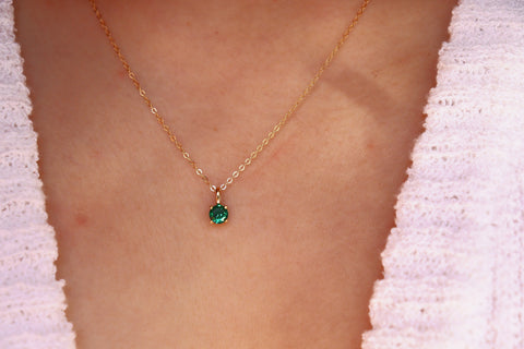 May Emerald Birthstone necklace