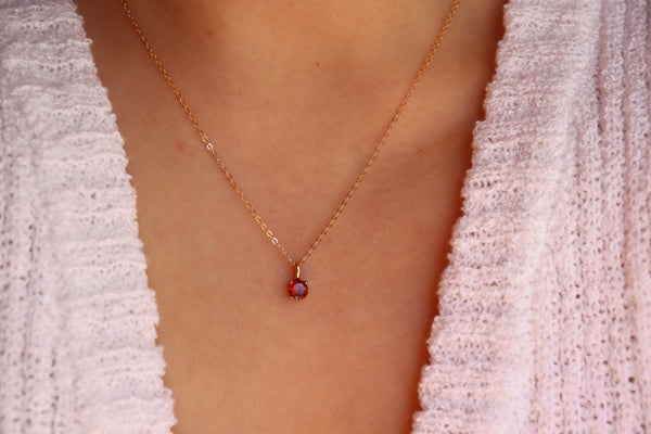 January Garnet Birthstone necklace