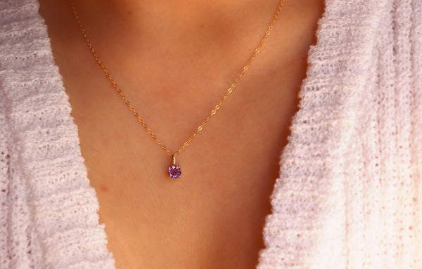 February Amethyst Birthstone necklace