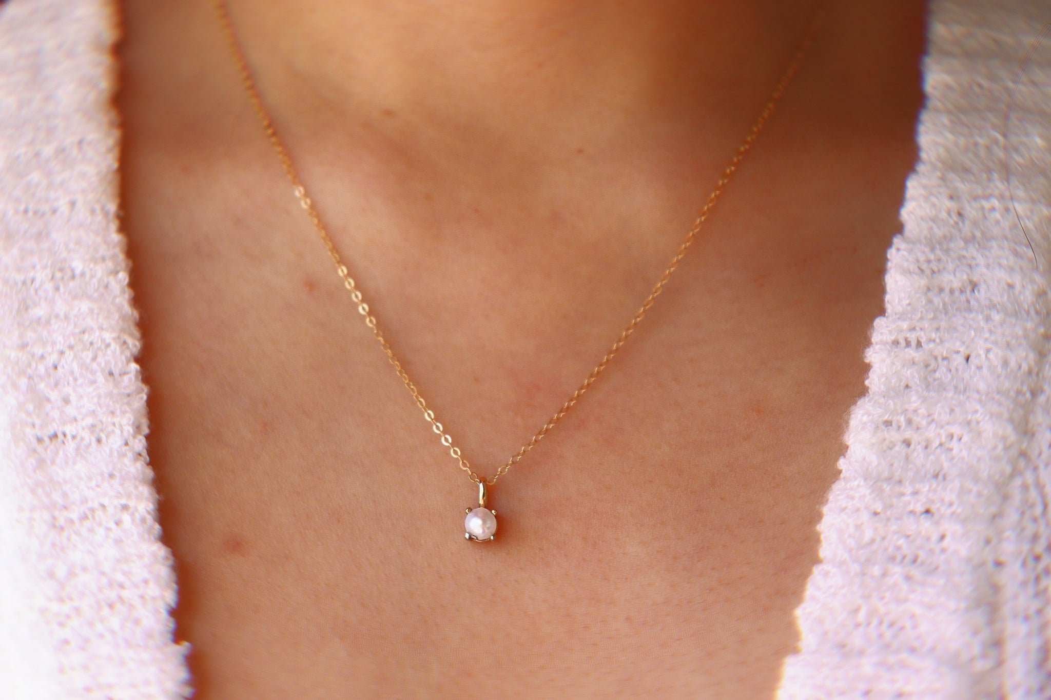 June Pearl Birthstone necklace