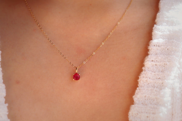 July Ruby Birthstone necklace