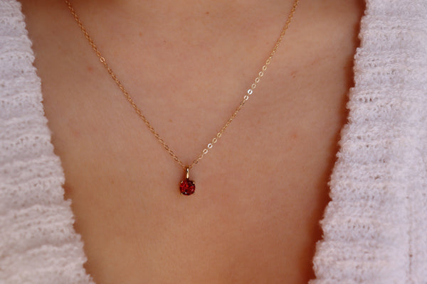 January Garnet Birthstone necklace