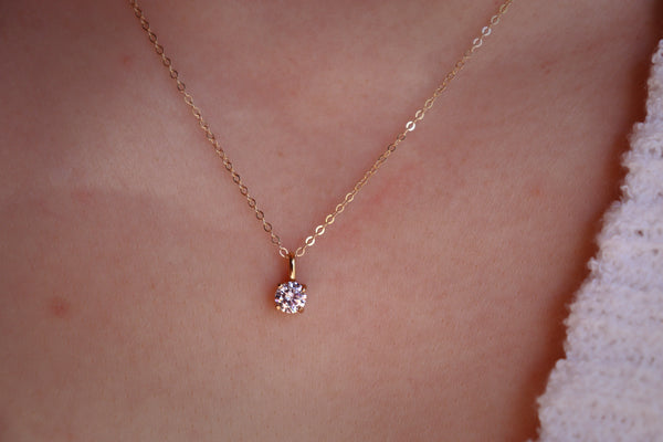 April clear cz Birthstone necklace