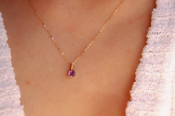 February Amethyst Birthstone necklace