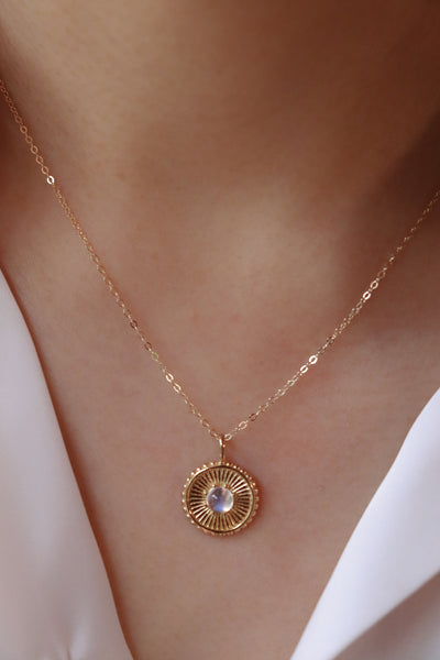 Moonstone Sun Necklace