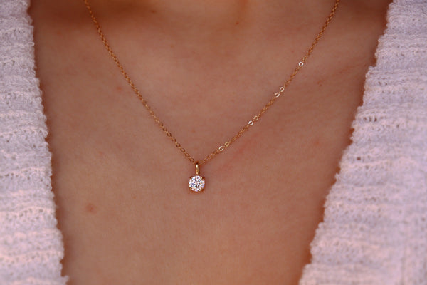 April clear cz Birthstone necklace