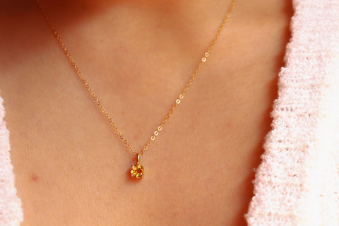 November Citrine Birthstone necklace