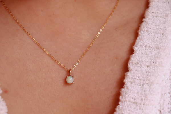 October Opal Birthstone necklace