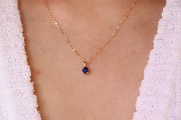 September Sapphire Birthstone necklace