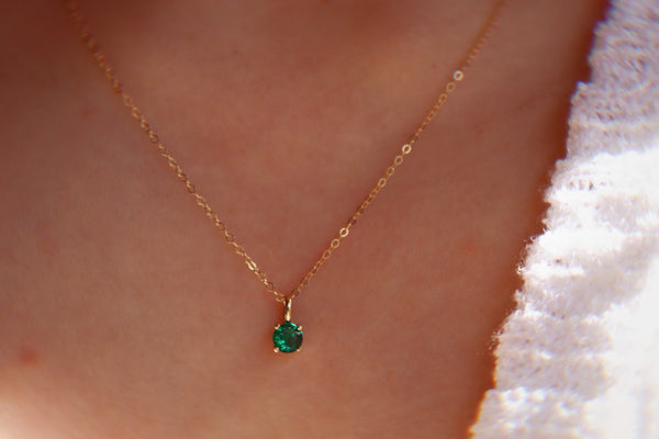 May Emerald Birthstone necklace