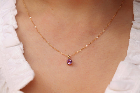 February Amethyst Birthstone necklace