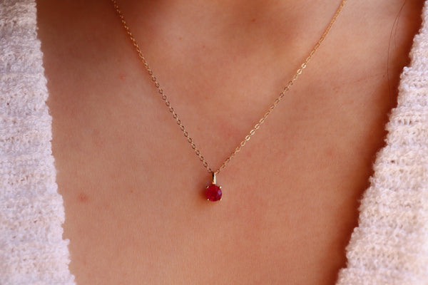 July Ruby Birthstone necklace