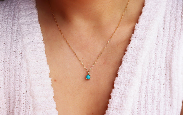 December Turquoise Birthstone necklace