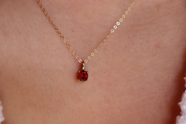 January Garnet Birthstone necklace