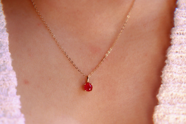 July Ruby Birthstone necklace