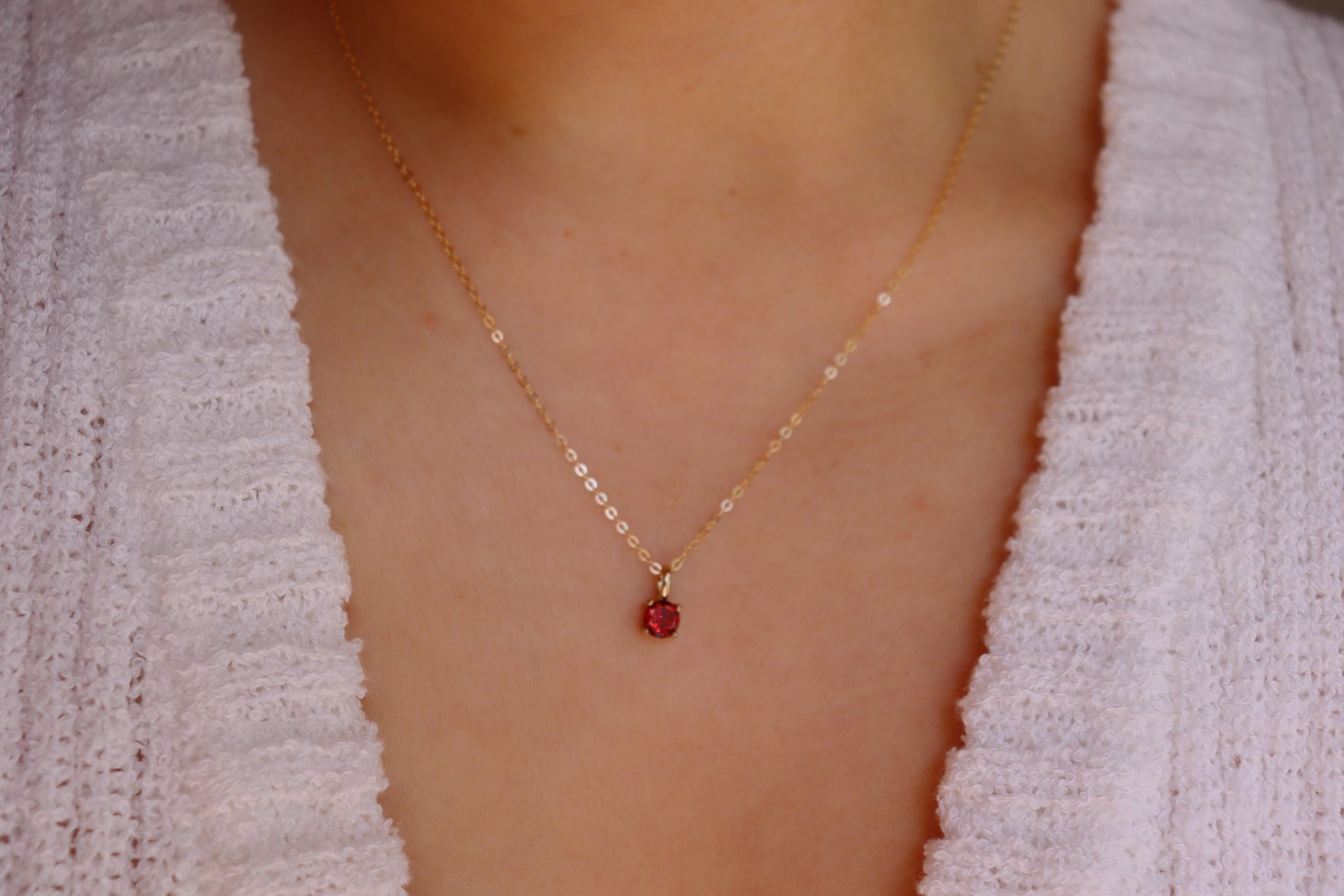 January Garnet Birthstone necklace