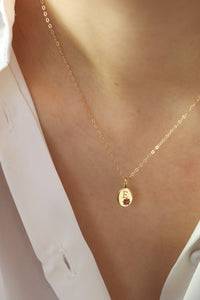 Birthstone initial necklace