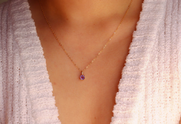 February Amethyst Birthstone necklace