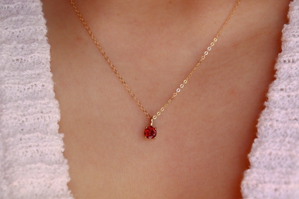 January Garnet Birthstone necklace