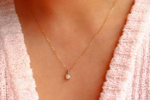 October Opal Birthstone necklace